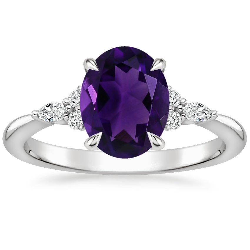 Platinum Nadia Diamond Ring, large top view