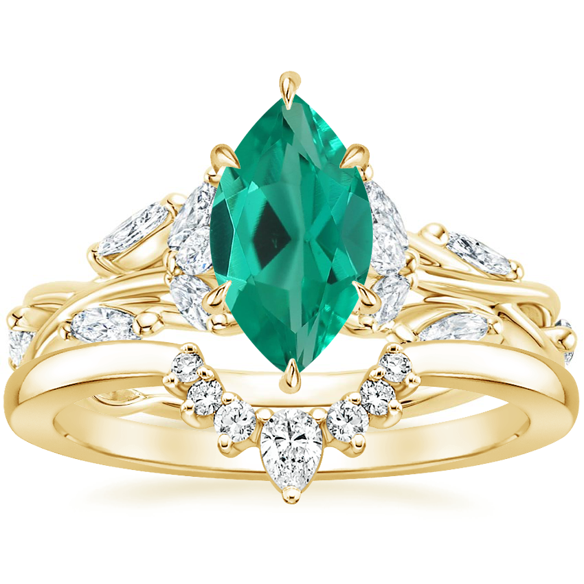 18K Yellow Gold Secret Garden Diamond Ring (1/2 ct. tw.) with Lunette Diamond Ring