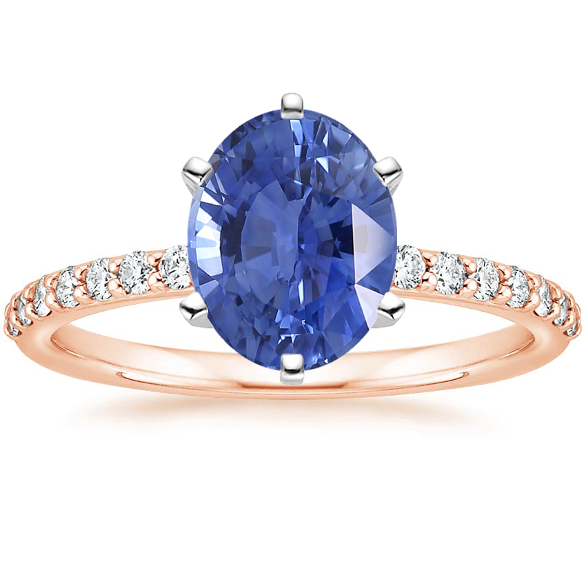 14K Rose Gold Six Prong Petite Shared Prong Diamond Ring (1/5 ct. tw.), large top view