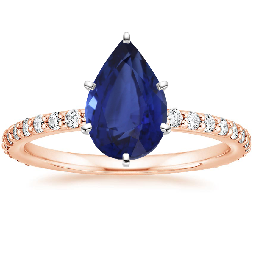 14K Rose Gold Petite Shared Prong Three-Quarter Coverage Diamond Ring (1/3 ct. tw.), large top view