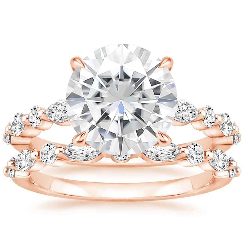 14KR Moissanite Versailles Diamond Bridal Set (3/4 ct. tw.), top view