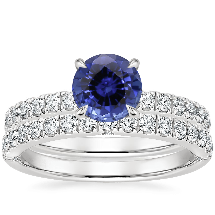 18KW Sapphire Luxe Heritage Diamond Bridal Set, top view
