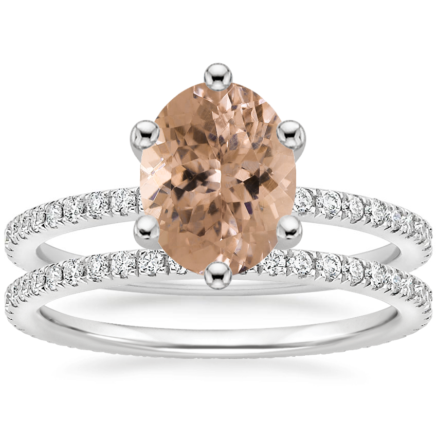 18K White Gold Six Prong Luxe Ballad Diamond Ring with Ballad
