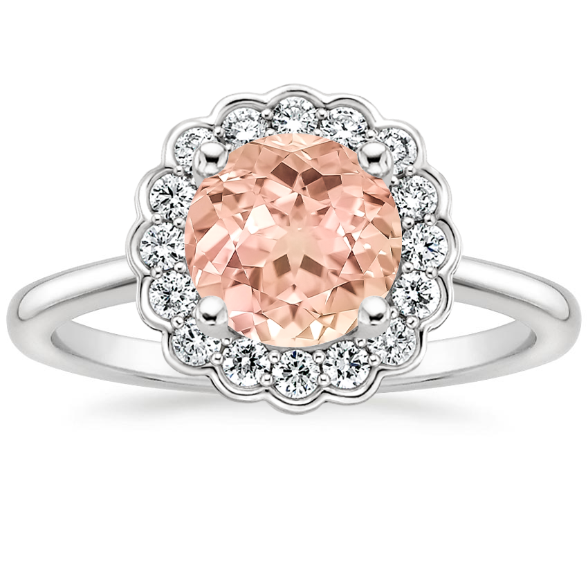 Lab Grown Sapphire Violette Diamond Ring in 14K White Gold