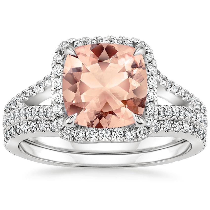 PT Morganite Fortuna Diamond Bridal Set (2/3 ct. tw.), top view