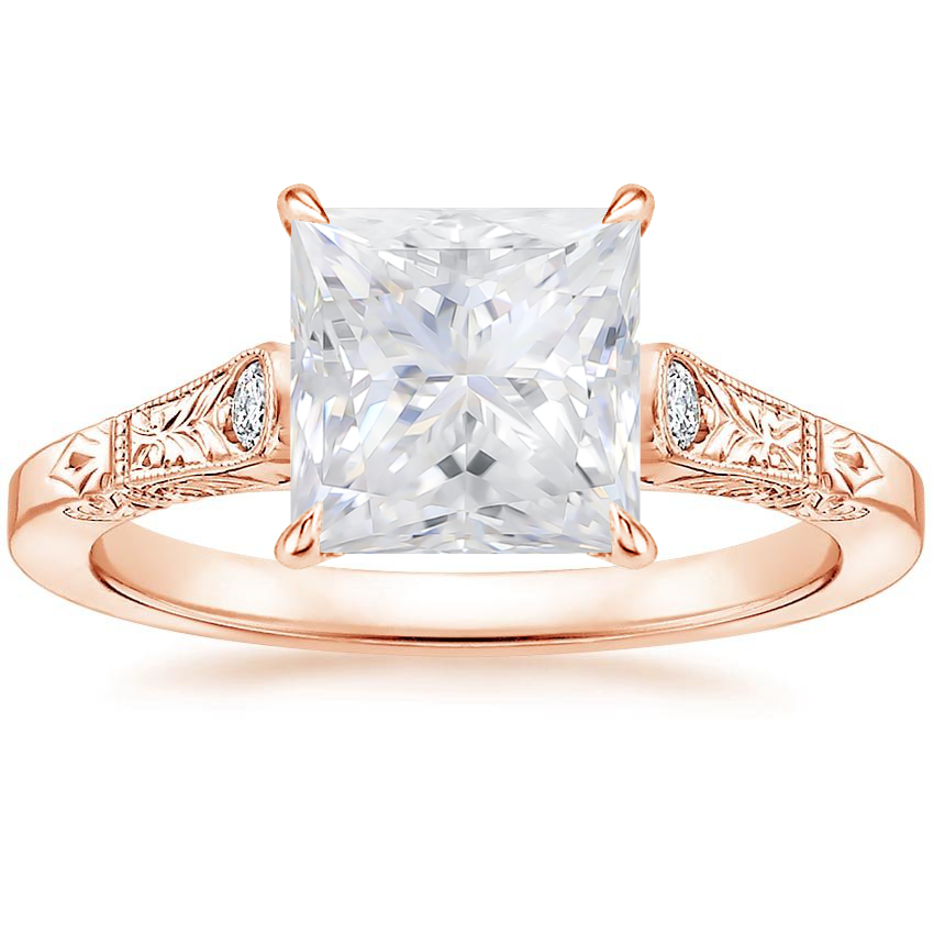Moissanite Valentina Diamond Ring in 14K Rose Gold