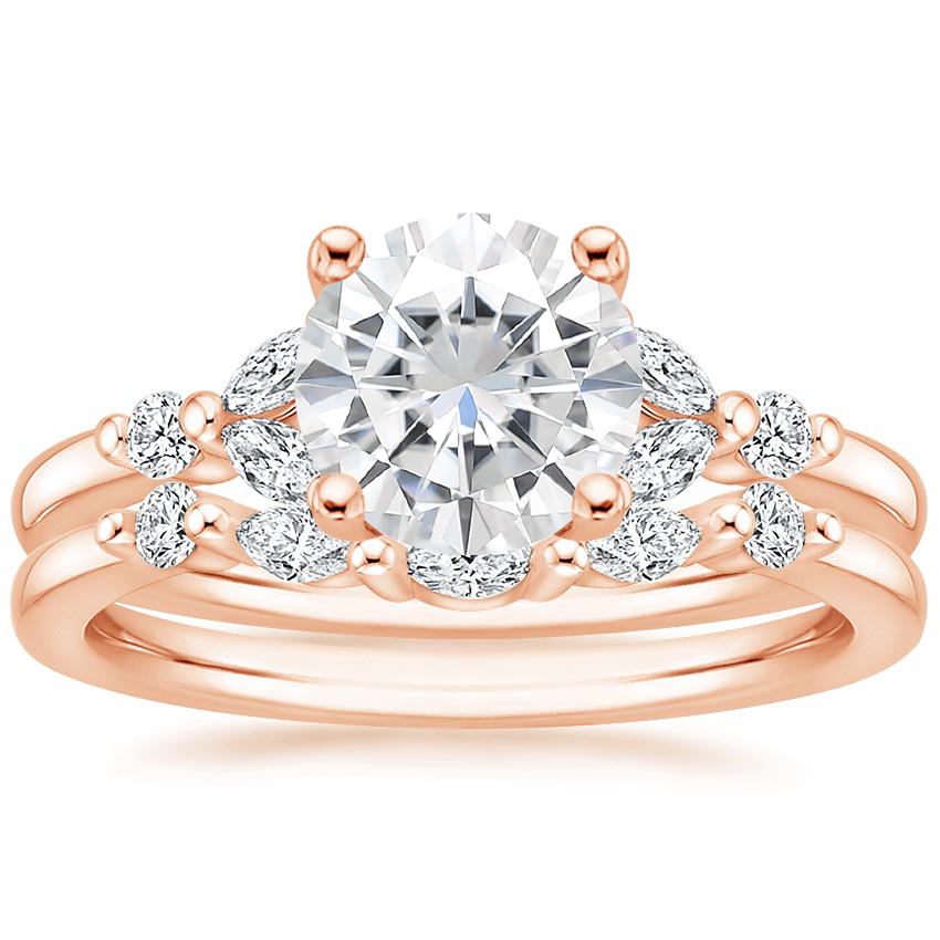 14KR Moissanite Verbena Diamond Bridal Set (1/4 ct. tw.), top view