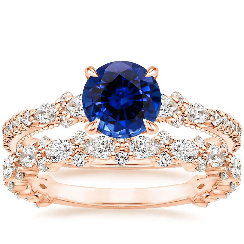 14K Rose Gold Primrose Diamond Ring with Viola Diamond Ring (3/4 ct. tw.)