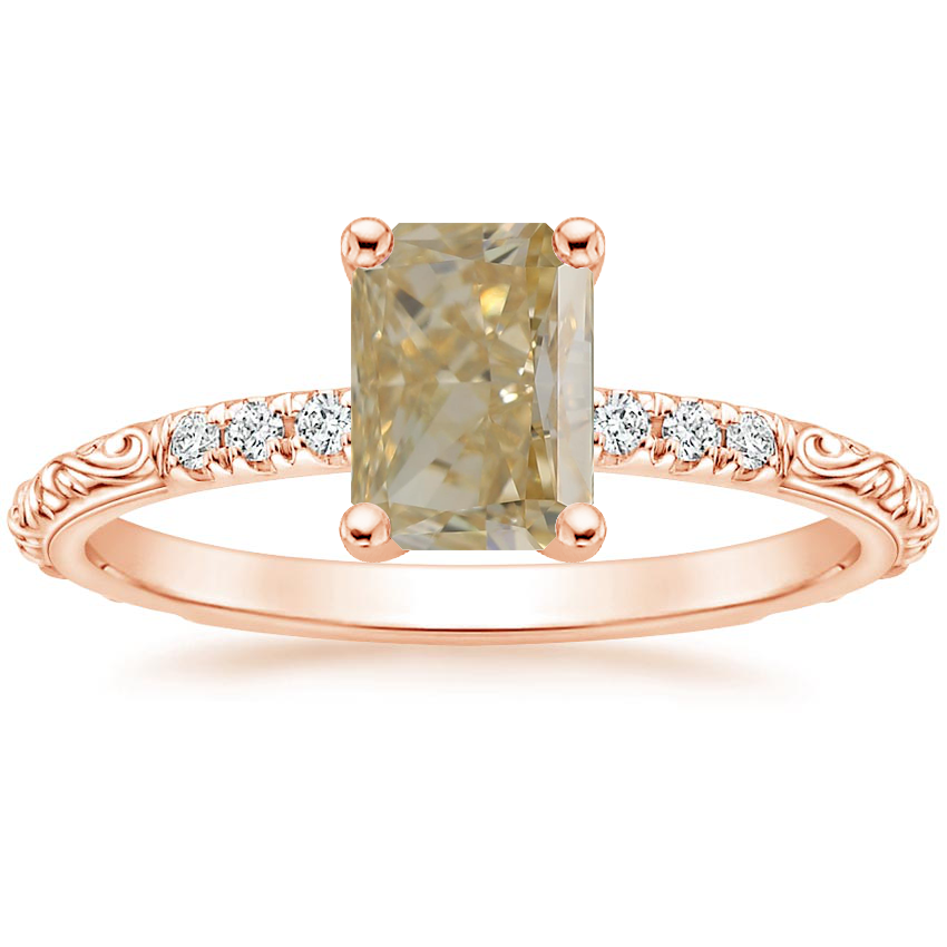 14K Rose Gold Adeline Diamond Ring, large top view