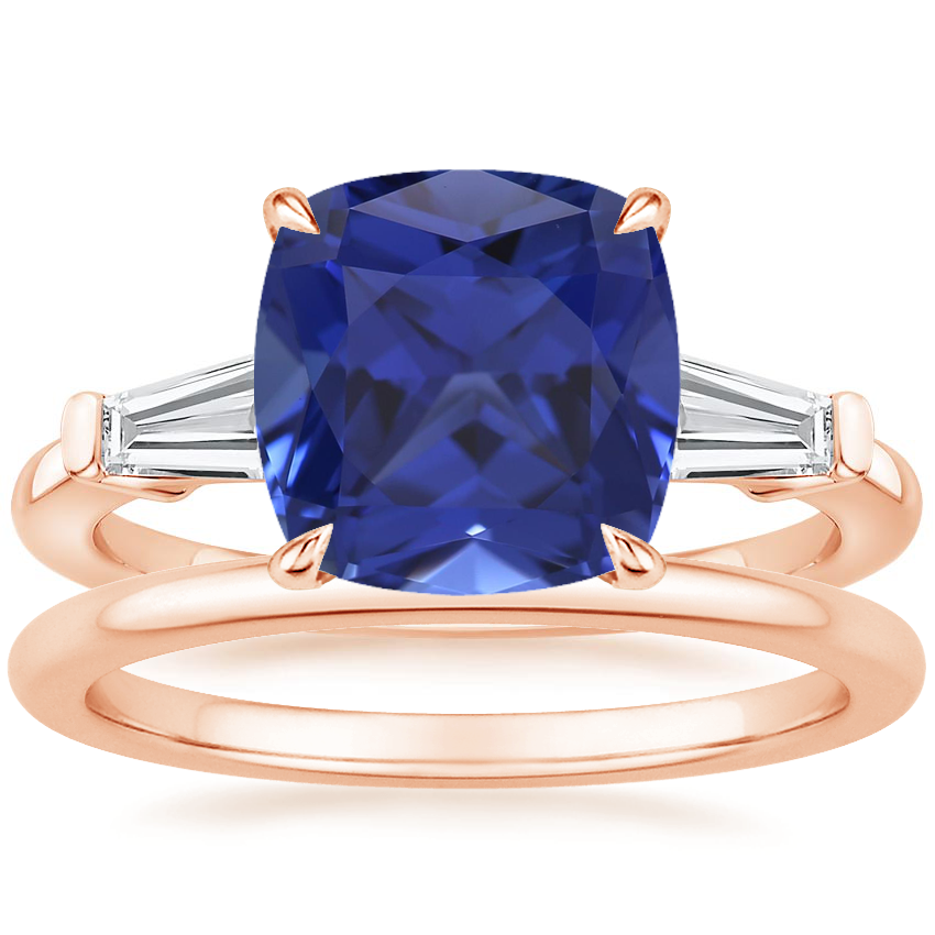 14K Rose Gold Symphony Diamond Ring (1/2 ct. tw.) with Petite Comfort Fit Wedding Ring