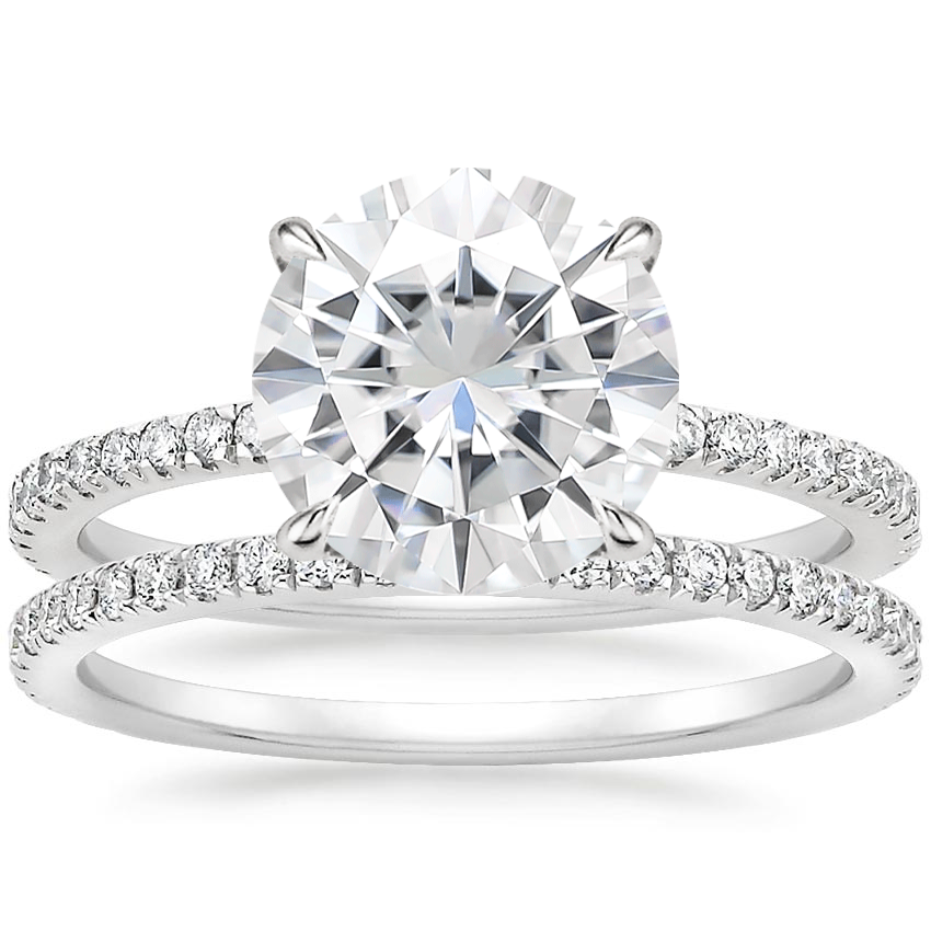 18KW Moissanite Luxe Viviana Diamond Bridal Set (1/2 ct. tw.), top view