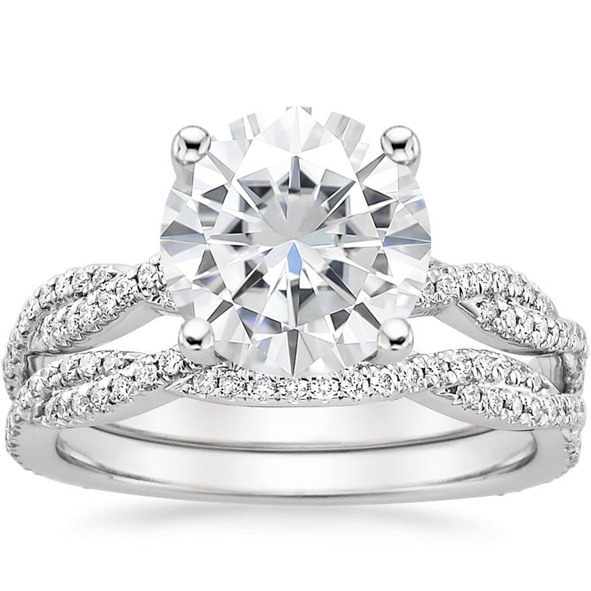 18KW Moissanite Petite Luxe Twisted Vine Bridal Set (1/2 ct. tw.), top view