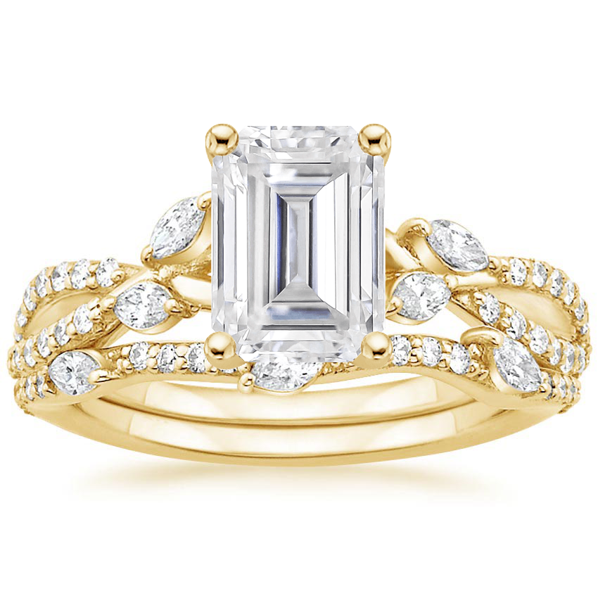 18KY Moissanite Luxe Willow Bridal Set (1/2 ct. tw.), top view