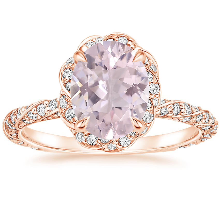 14K Rose Gold Nova Halo Diamond Ring (1/2 ct. tw.), large top view