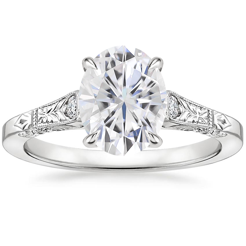Moissanite Valentina Diamond Ring in 14K White Gold