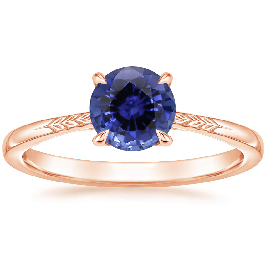 Rose Gold Sapphire Laurel Ring