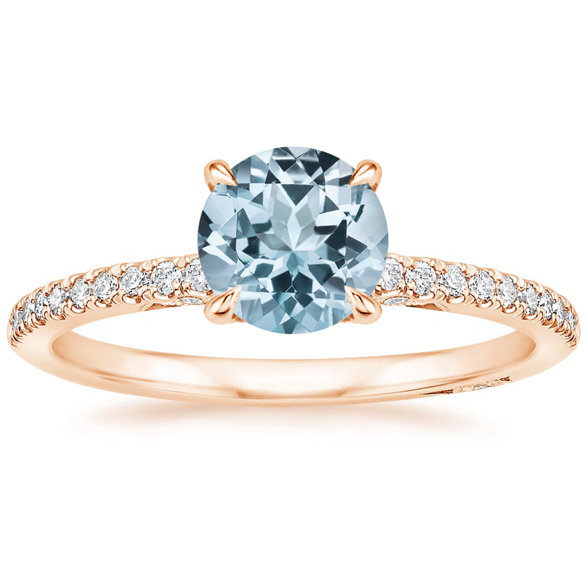 Aquamarine Simply Tacori Classic Diamond Ring (1/5 ct. tw.) in 18K Rose Gold