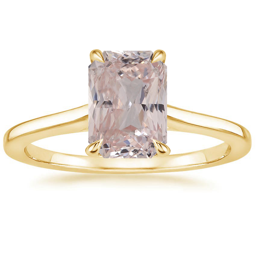 14K Yellow Gold 1.4mm Provence Solitaire Ring, large top view