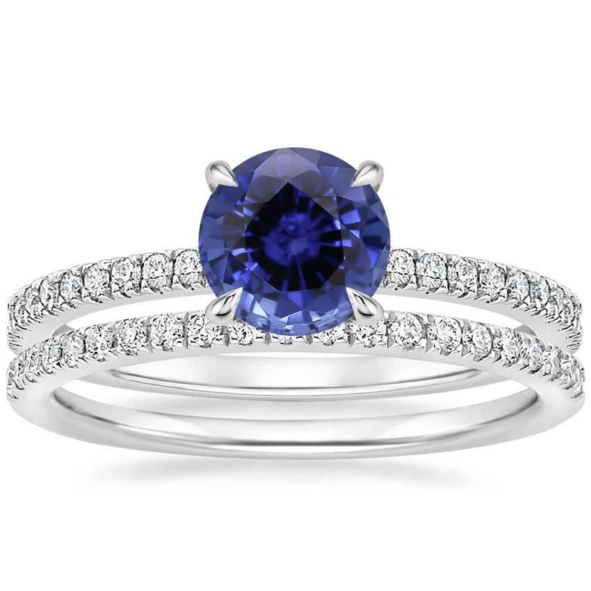 18KW Sapphire Viviana Diamond Bridal Set (2/5 ct. tw.), top view