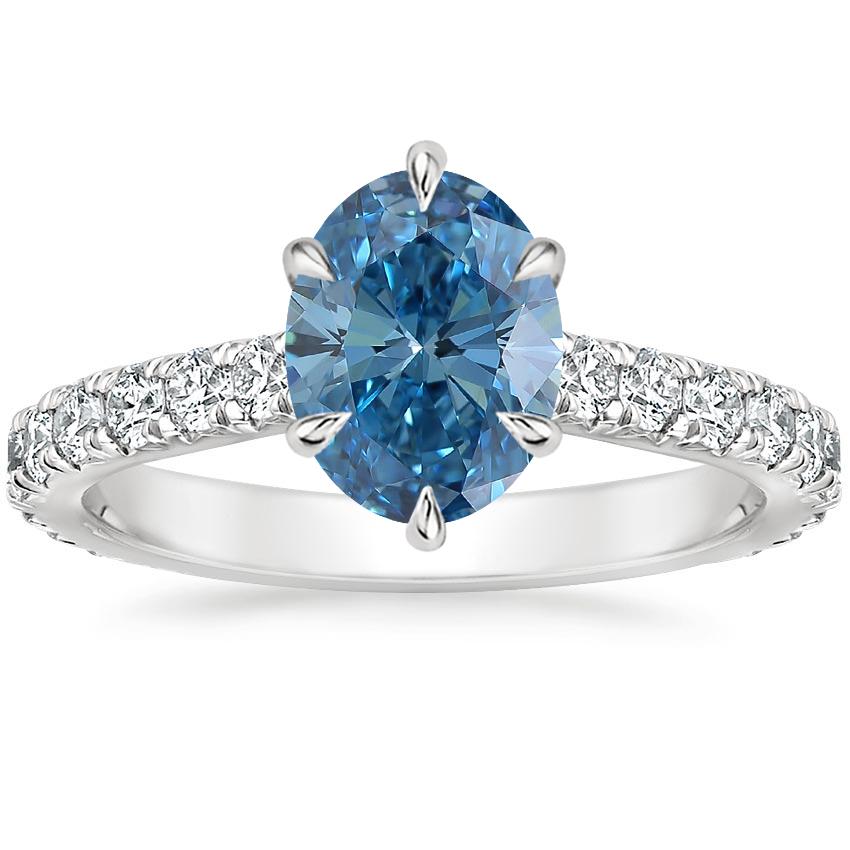 Platinum Sienna Three-Quarter Coverage Diamond Ring, large top view