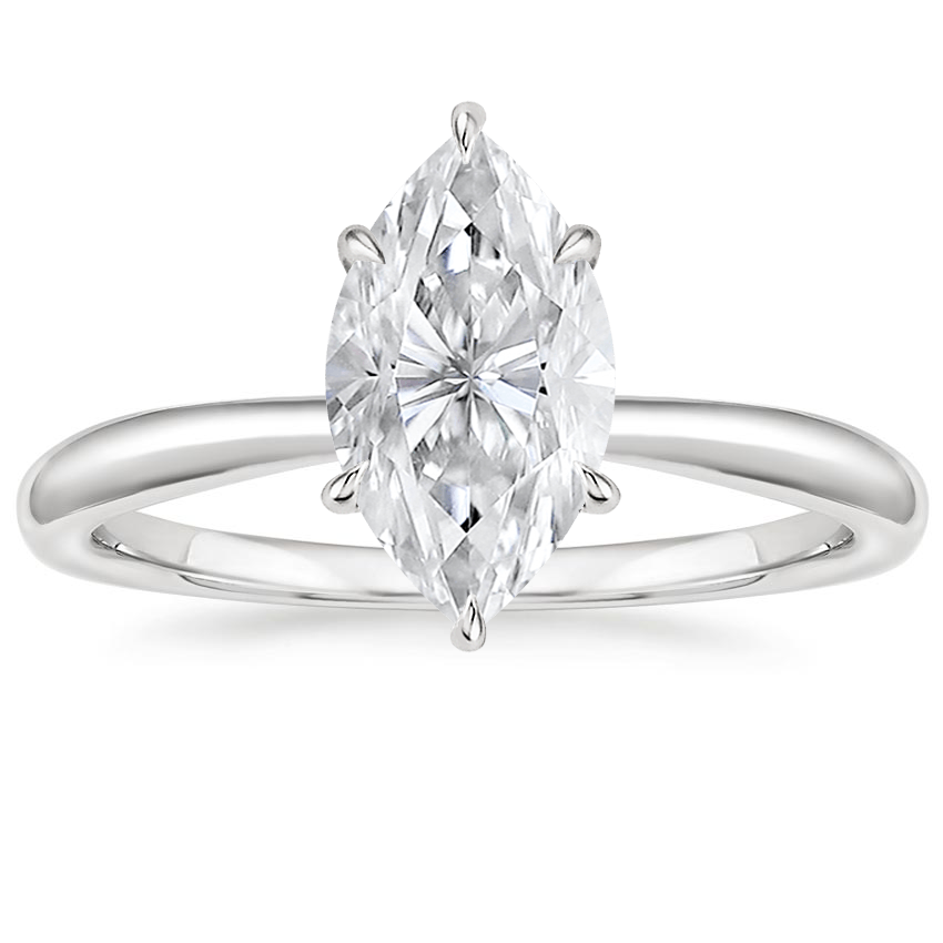 Platinum Freesia 2mm Solitaire Ring, large top view
