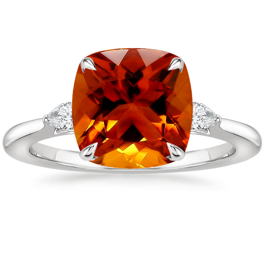 Platinum Aria Perfect Fit Three Stone Diamond Ring, large top view