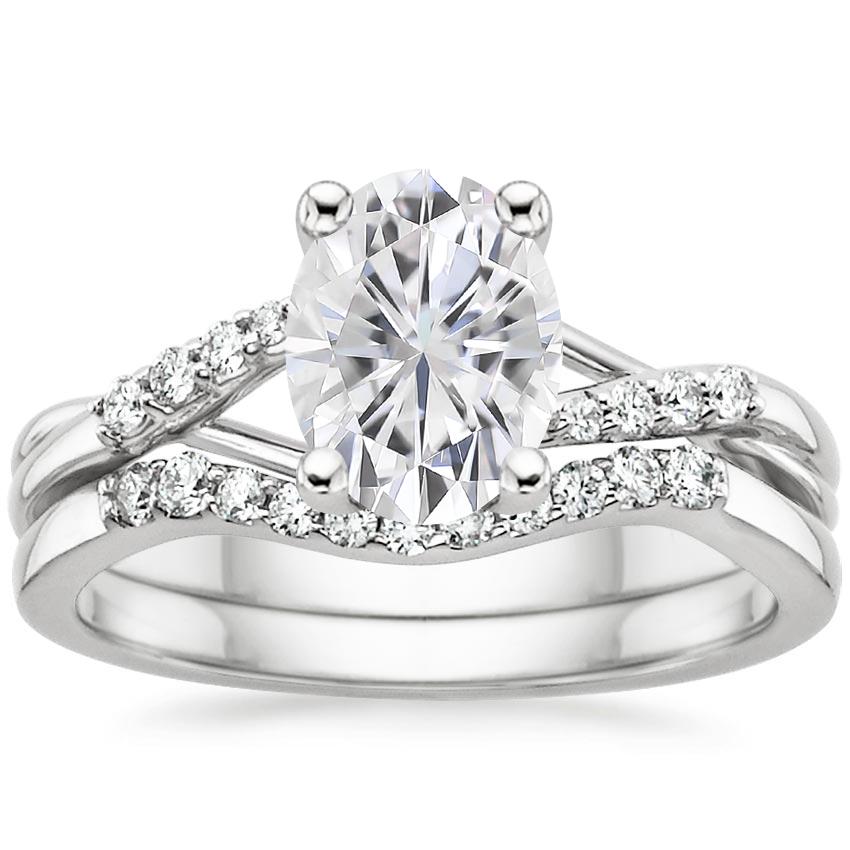 PT Moissanite Chamise Diamond Bridal Set, top view