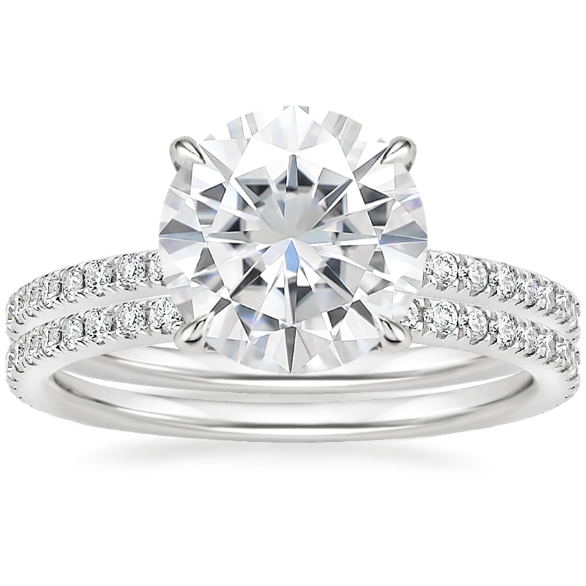 18KW Moissanite Luxe Ballad Perfect Fit Diamond Bridal Set, top view