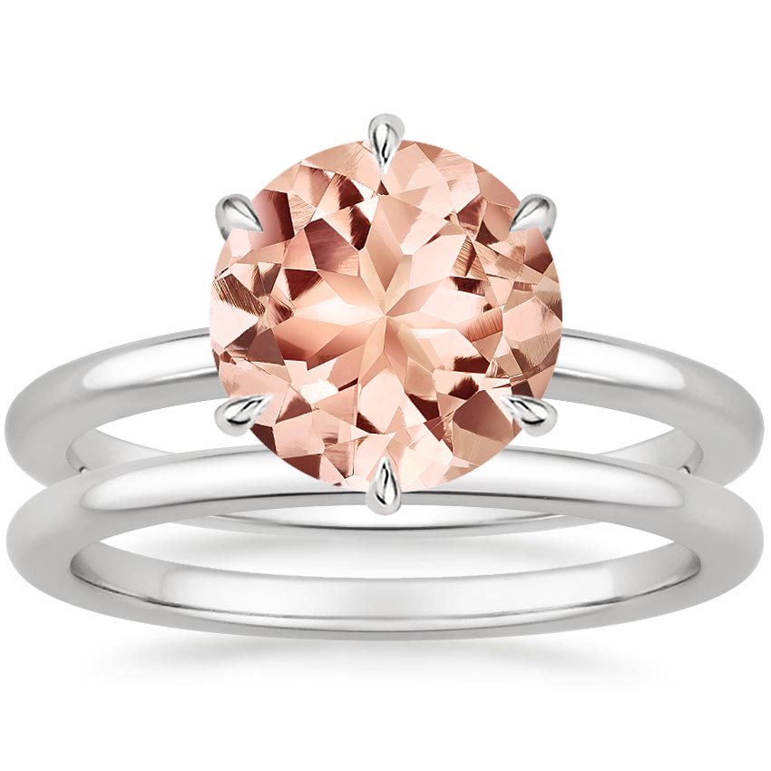 18KW Morganite Esme Bridal Set, top view