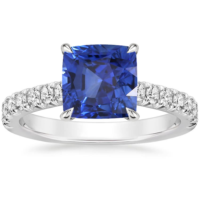 Platinum Sienna Half Coverage Diamond Ring, large top view