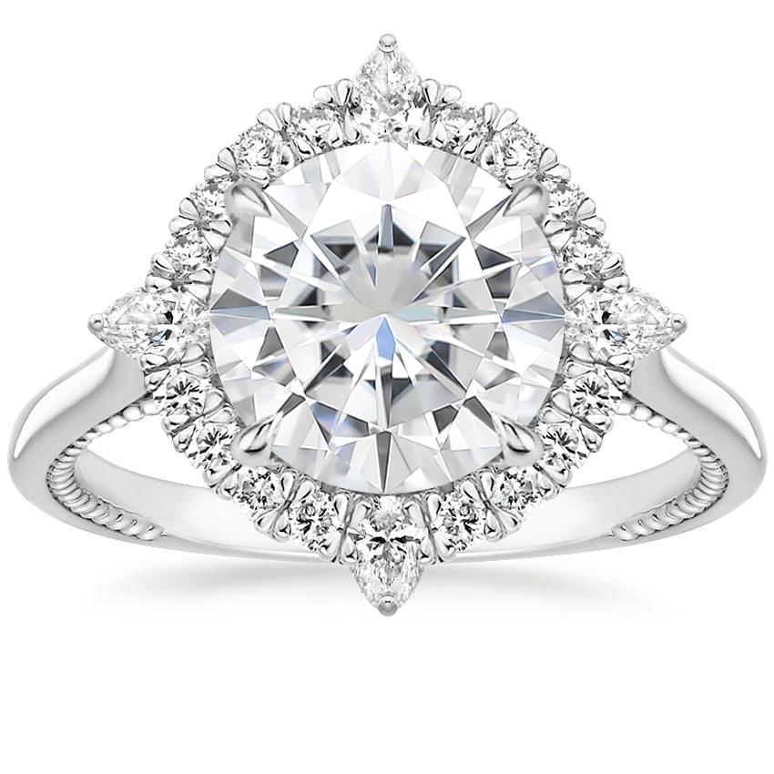 Moissanite Dahlia Diamond Ring (1/3 ct. tw.) in 18K White Gold