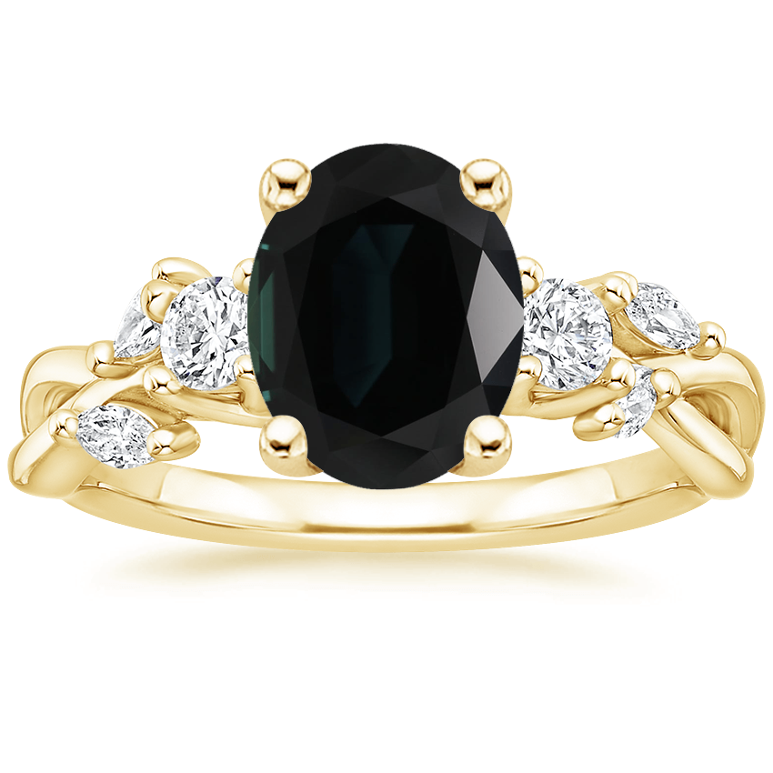 18K Yellow Gold Willow Three Stone Diamond Ring (1/3 ct. tw.), large top view