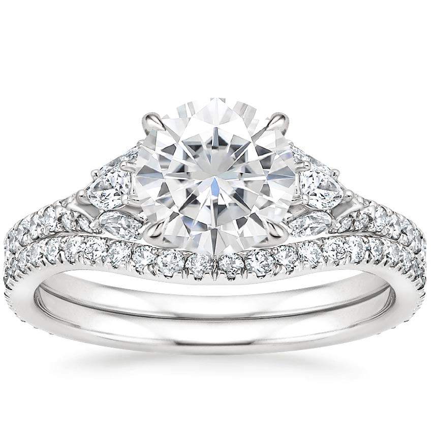 18KW Moissanite Ava Diamond Bridal Set (3/4 ct. tw.), top view