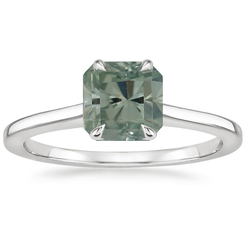 18K White Gold 1.4mm Provence Solitaire Ring, large top view