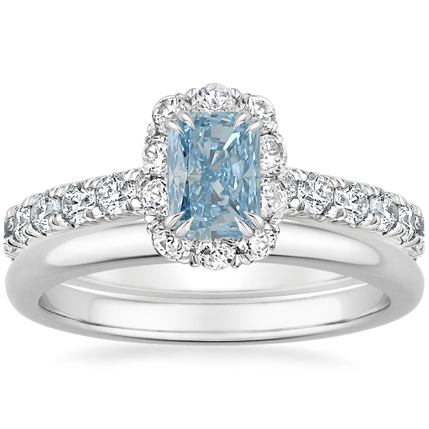 18K White Gold Luxe Sienna Halo Diamond Ring 3 4 ct. tw. with
