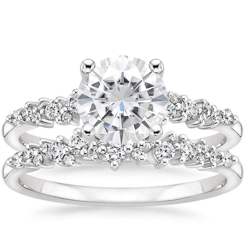18KW Moissanite Aurora Diamond Bridal Set (1/3 ct. tw.), top view