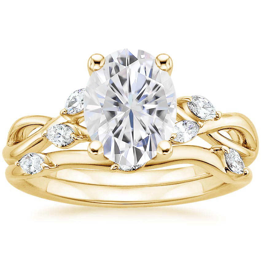 18KY Moissanite Willow Bridal Set (1/4 ct. tw.), top view
