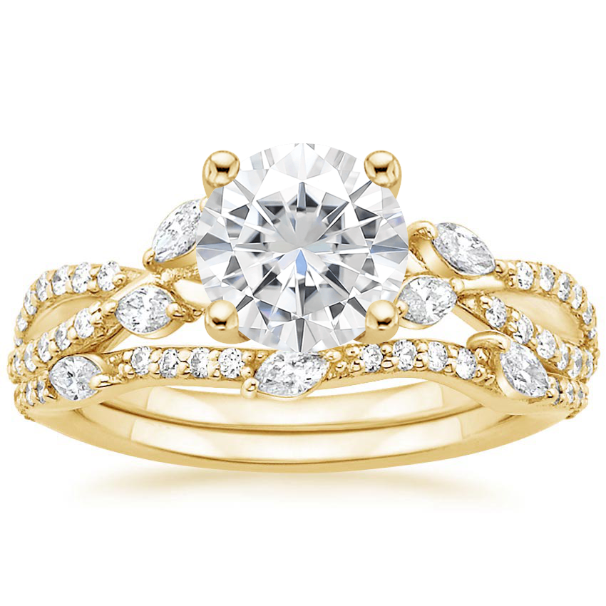 18KY Moissanite Luxe Willow Bridal Set (1/2 ct. tw.), top view