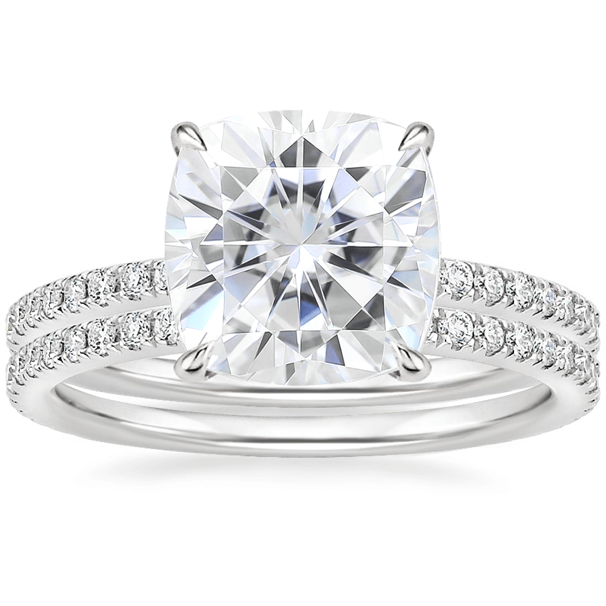 PT Moissanite Luxe Ballad Perfect Fit Diamond Bridal Set, top view