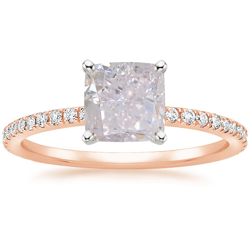 14K Rose Gold Ballad Three-Quarter Coverage Diamond Ring (1/4 ct. tw.), large top view
