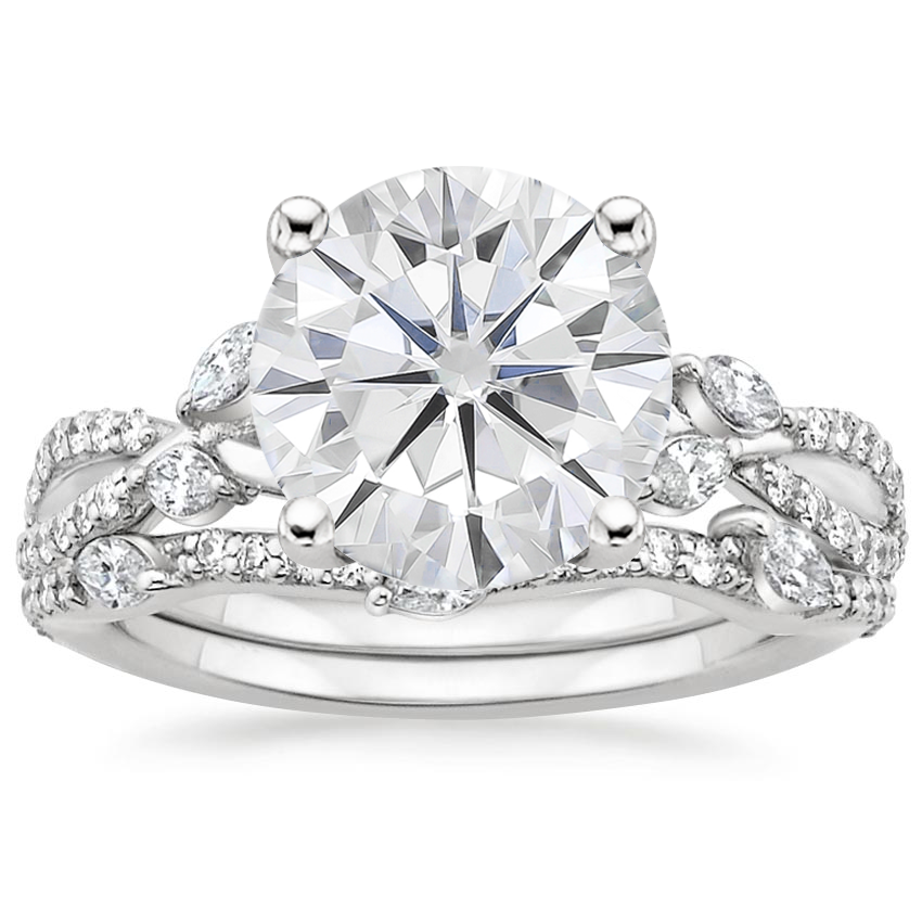 18KW Moissanite Luxe Willow Bridal Set (1/2 ct. tw.), top view