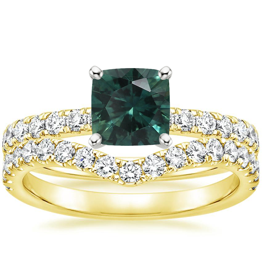 18K Yellow Gold Constance Diamond Ring (1/3 ct. tw.) with Luxe Flair Diamond Ring (1/3 ct. tw.)