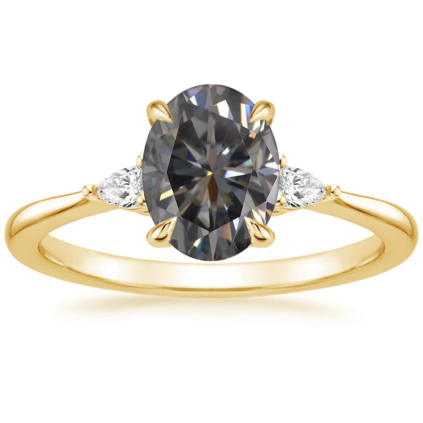 14K Yellow Gold Aria Three Stone Diamond Ring (1/10 ct. tw.), large top view