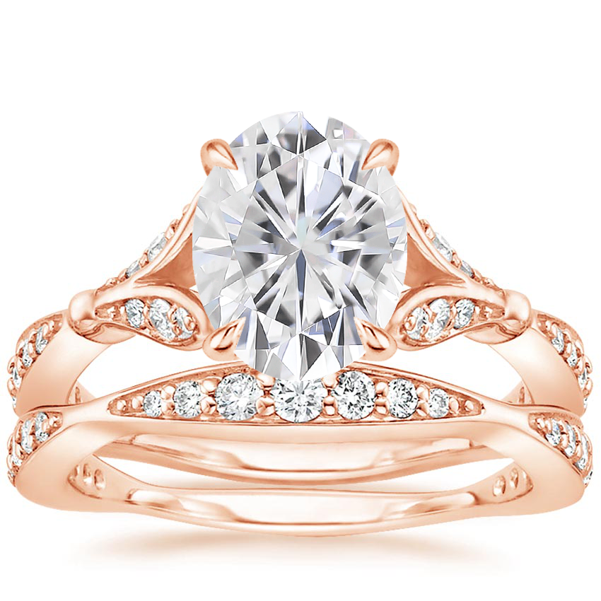 14KR Moissanite Zinnia Diamond Bridal Set (1/2 ct. tw.), top view