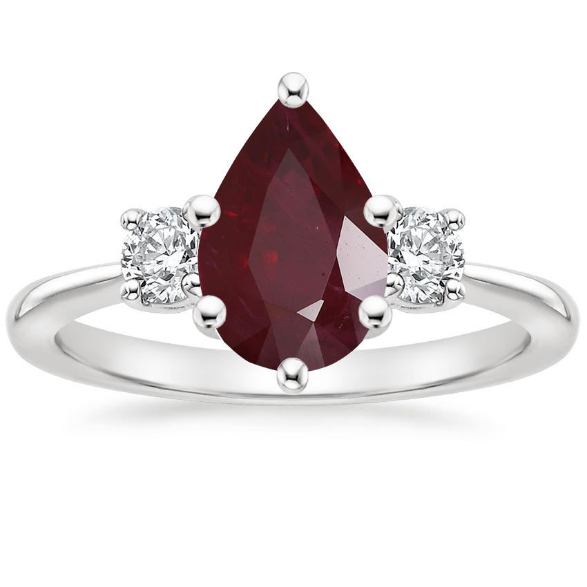 Platinum Selene Three Stone Diamond Ring (1/3 ct. tw.), large top view