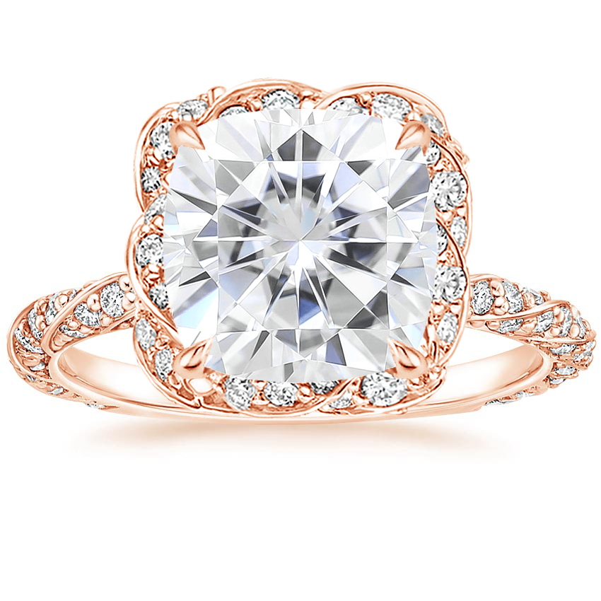 14K Rose Gold Nova Halo Diamond Ring (1/2 ct. tw.), large top view