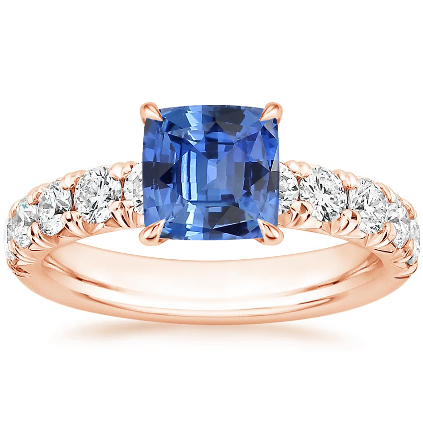 14K Rose Gold Ellora Half Coverage Diamond Ring, large top view
