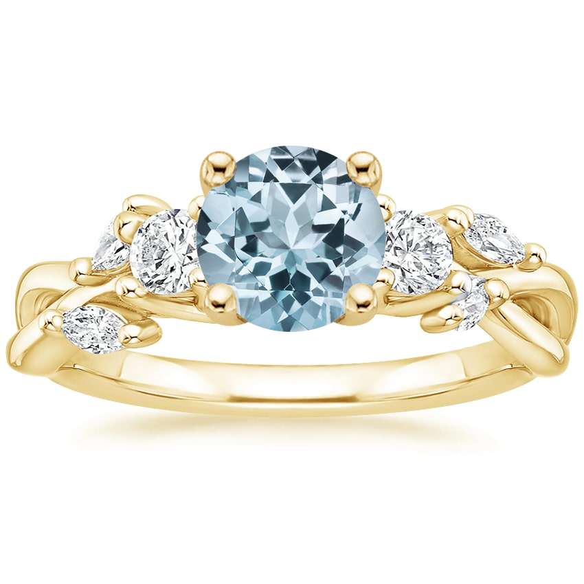 18K Yellow Gold Willow Three Stone Diamond Ring (1/3 ct. tw.), large top view