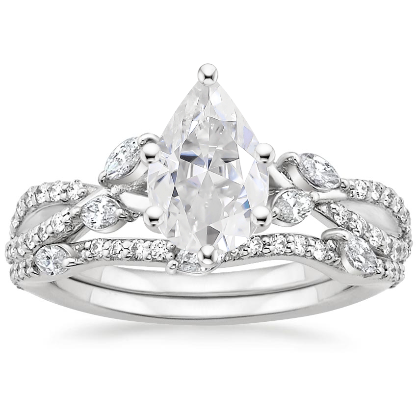 PT Moissanite Luxe Willow Bridal Set (1/2 ct. tw.), top view