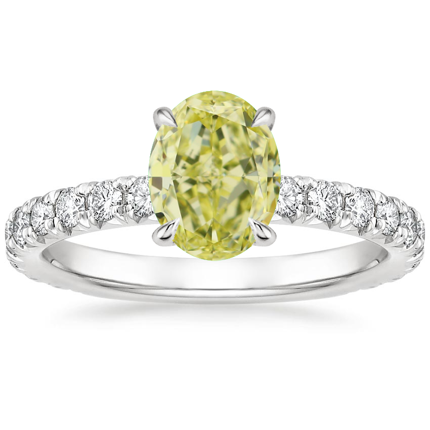 18K White Gold Olympia Three-Quarter Coverage Diamond Ring, large top view